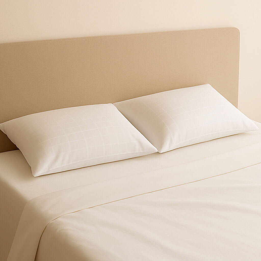 Almohada de fibra Firmeza Alta – Altura media, funda suave y protección antiácaros