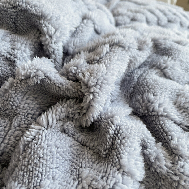 Gray winter blanket duvet. Embrace the warmth at every break.