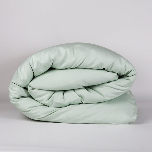 Funda nórdica 100% algodón percal, 180 hilos. Color verde claro.