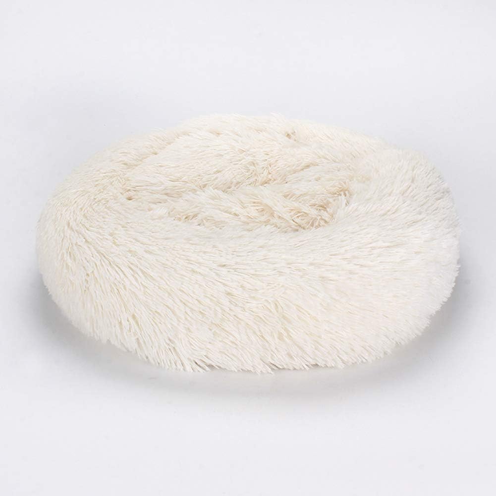 Anti-stress, round, soft dog and cat bed - beige