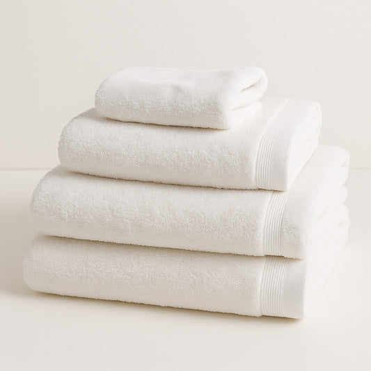 Toalla 100% Algodón Básica Blanca, 450 g/m², Suave y Absorbente