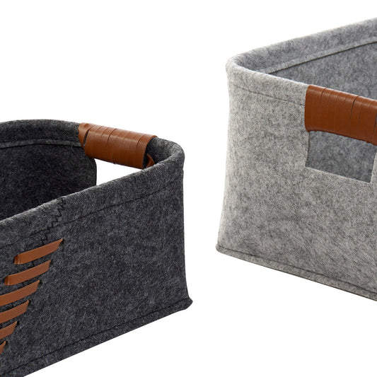 Cesta de fieltro. Gris oscuro. - Oma Home