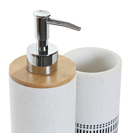 Set de baño étnico. Color blanco y negro.