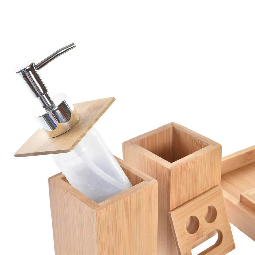 Set de baño madera bambú natural