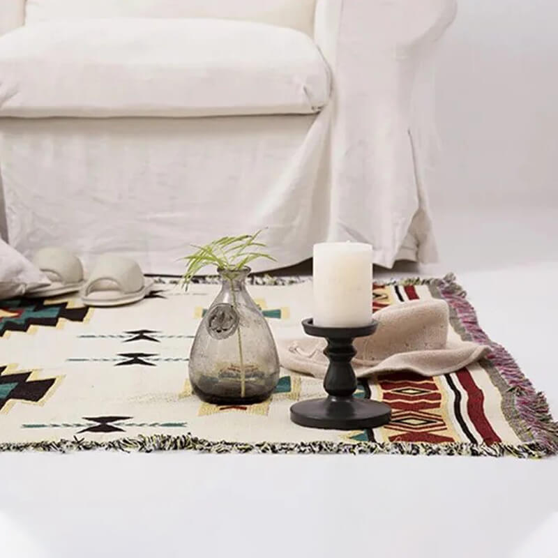 Colcha para sofá étnico para una decoración acogedora.