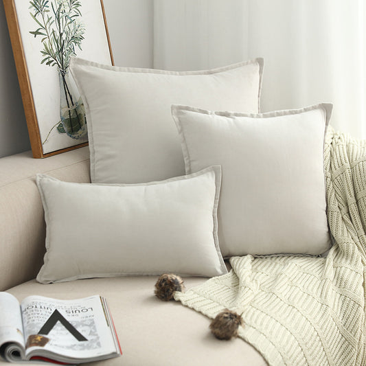 Funda de Cojín Liso. Color Blanco Roto Hueso. - Oma Home