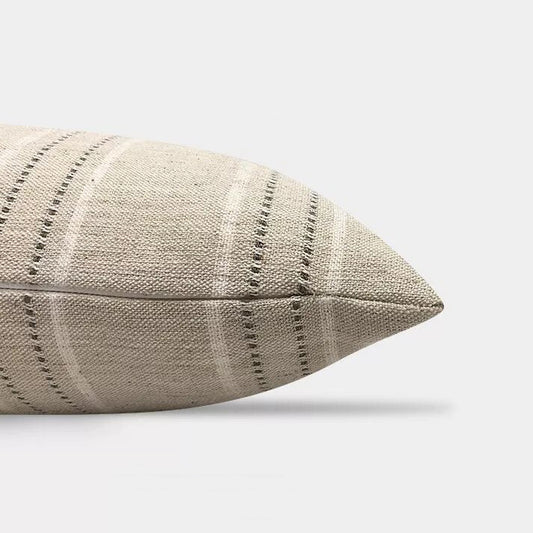 Funda de Cojín Rayas y puntos. Beige - Oma Home