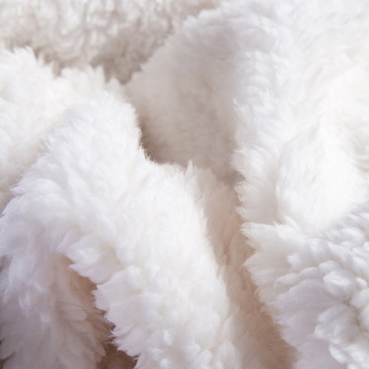 Manta borreguito y extra suave reversible. Color beige claro.