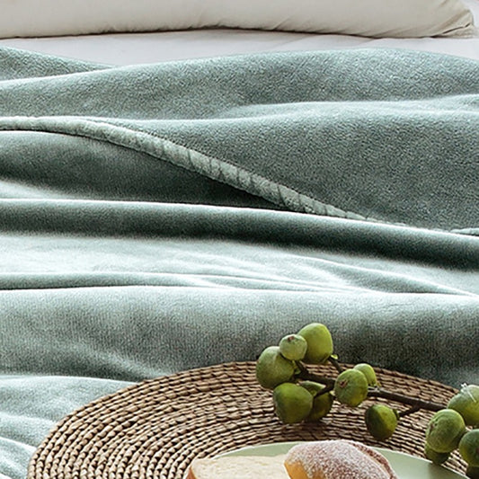 Manta polar extra suave. Color verde agua.