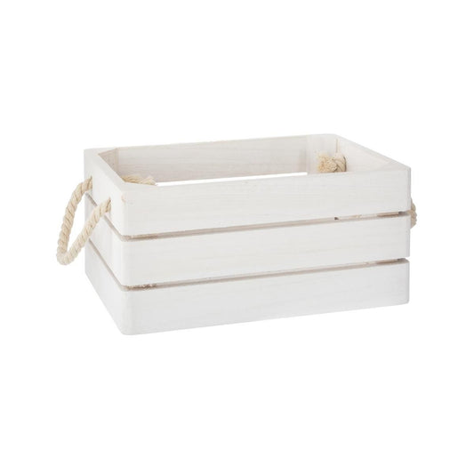 Caja de madera maciza y color blanco - Oma Home