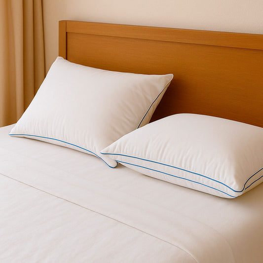 Feather touch fiber pillow. Medium-Low Firmness