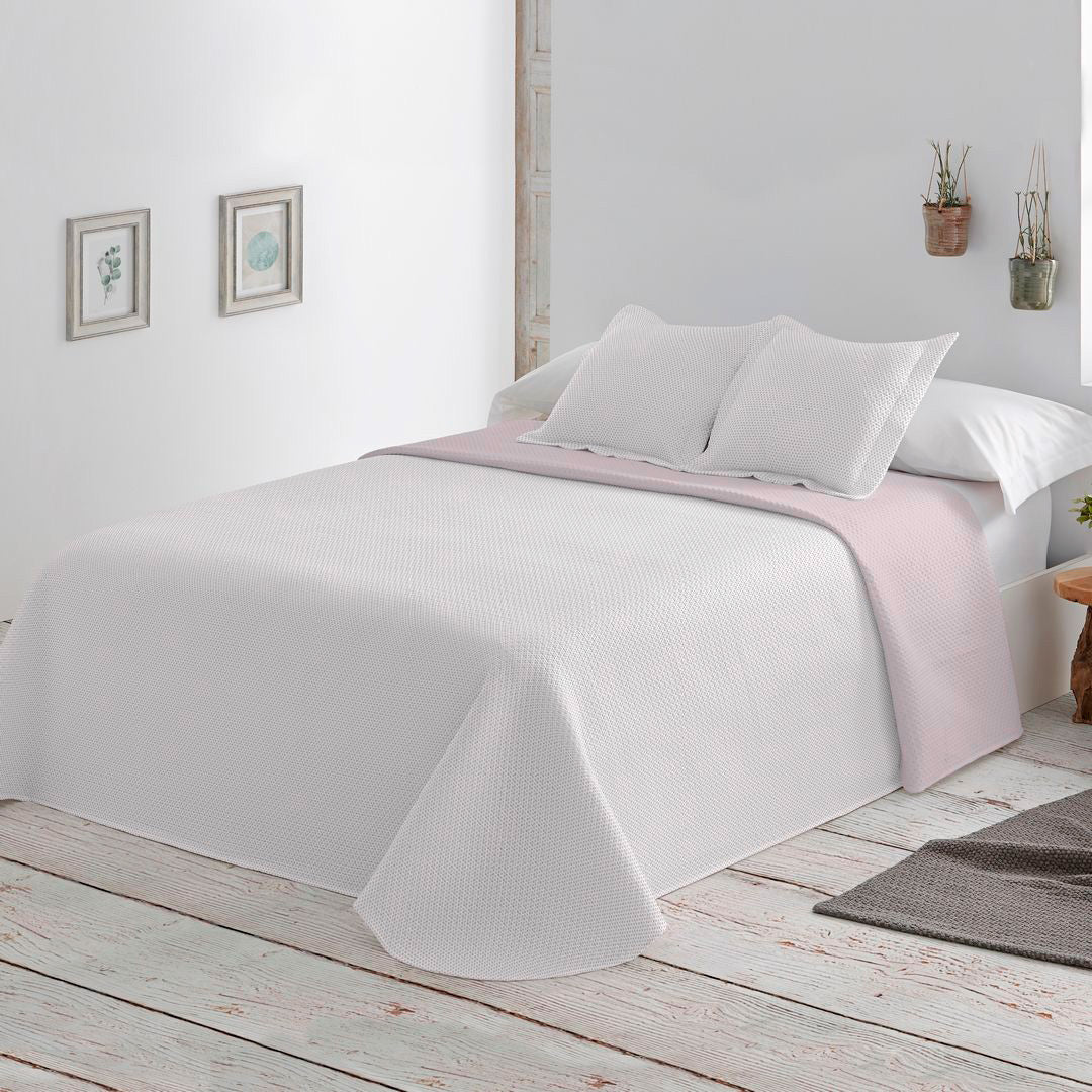 Colcha Bouti de verano: fresca, ligera, reversible y elegante. Color Malva.