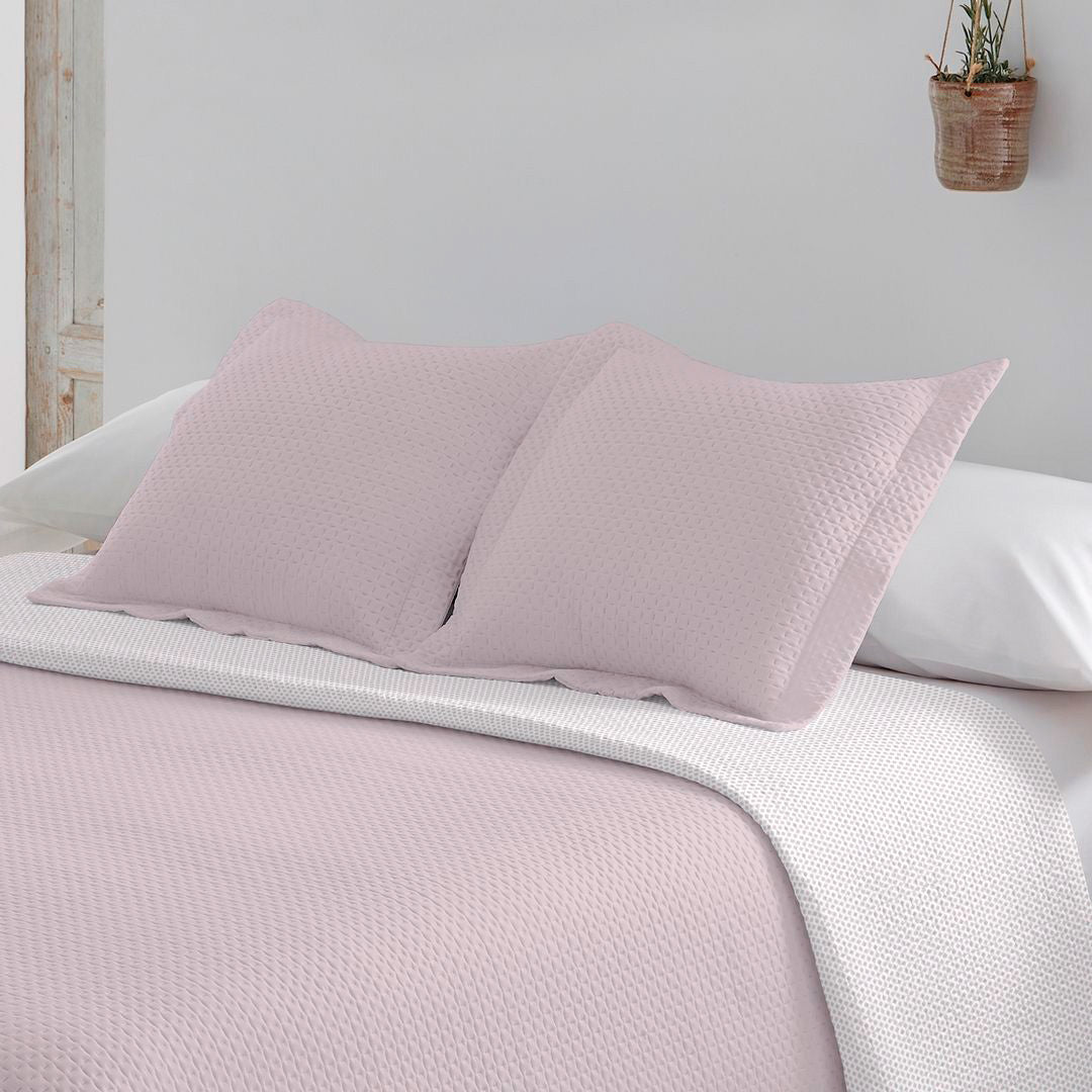 Colcha Bouti de verano: fresca, ligera, reversible y elegante. Color Malva.
