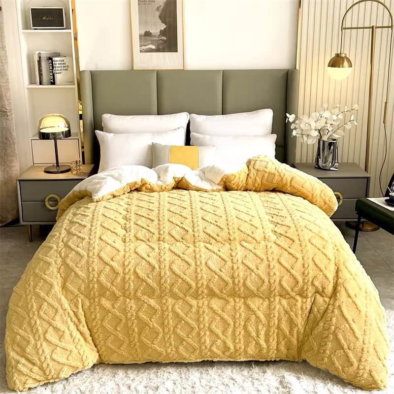Gray winter blanket duvet. Embrace the warmth at every break.