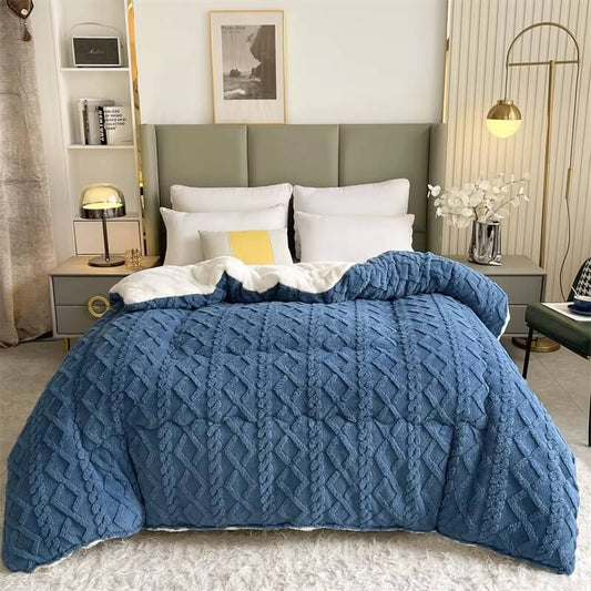 Gray winter blanket duvet. Embrace the warmth at every break.