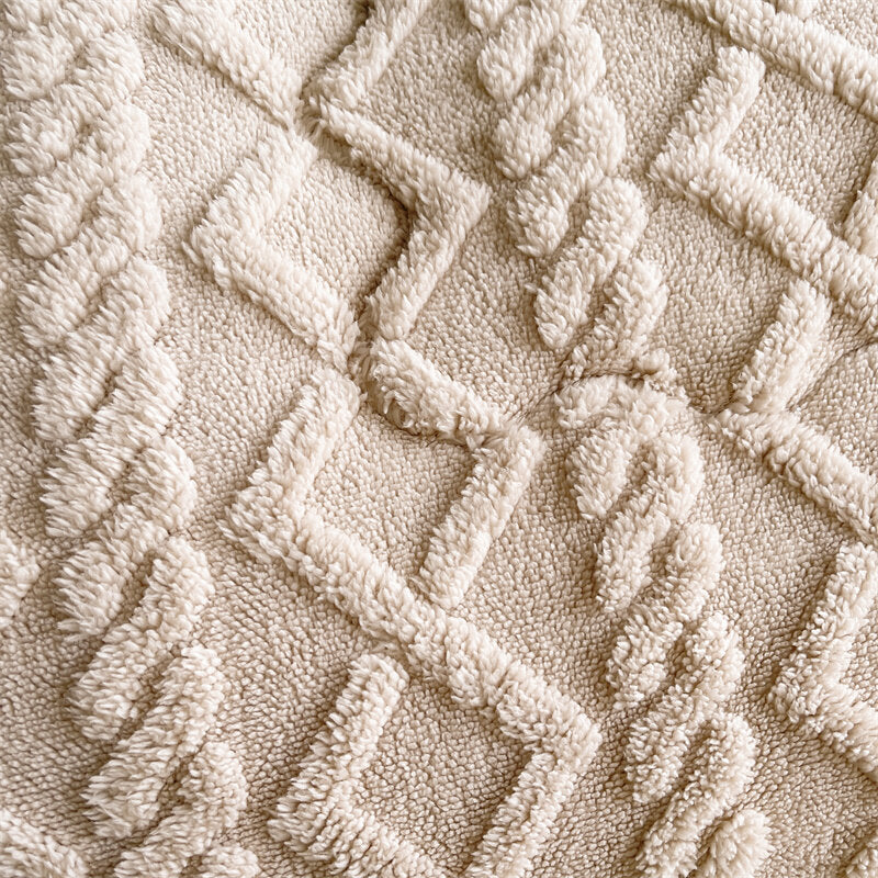 Beige blanket quilt for winter. Embrace the warmth at every break.