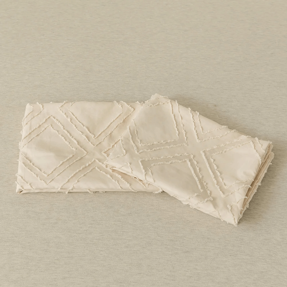 Funda Nórdica beige con rombos en relieve, moderna y extra suave.