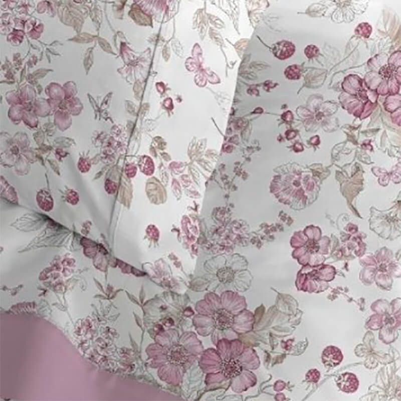 Juego de sábanas de flores rosas 100% algodón franela. Cálidas y suaves.
