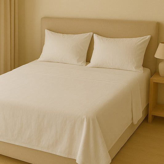 100% white cotton flat sheet. Rest softly and comfortably.