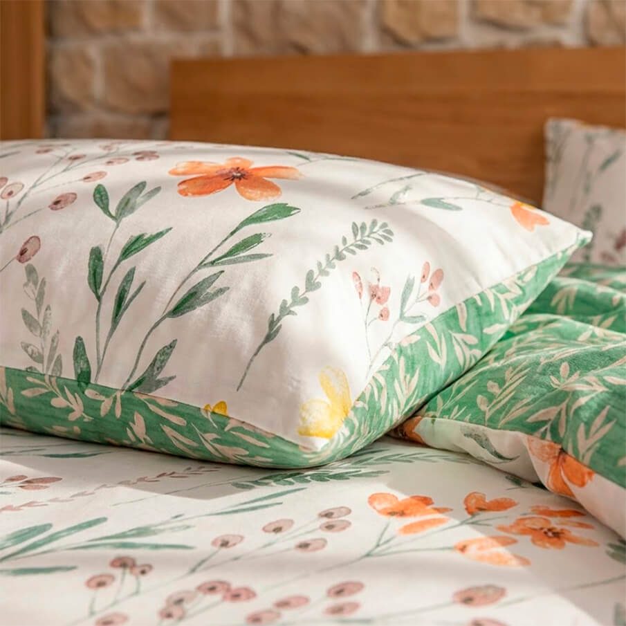 Percale Pillowcase 180TC 100% Cotton - Green