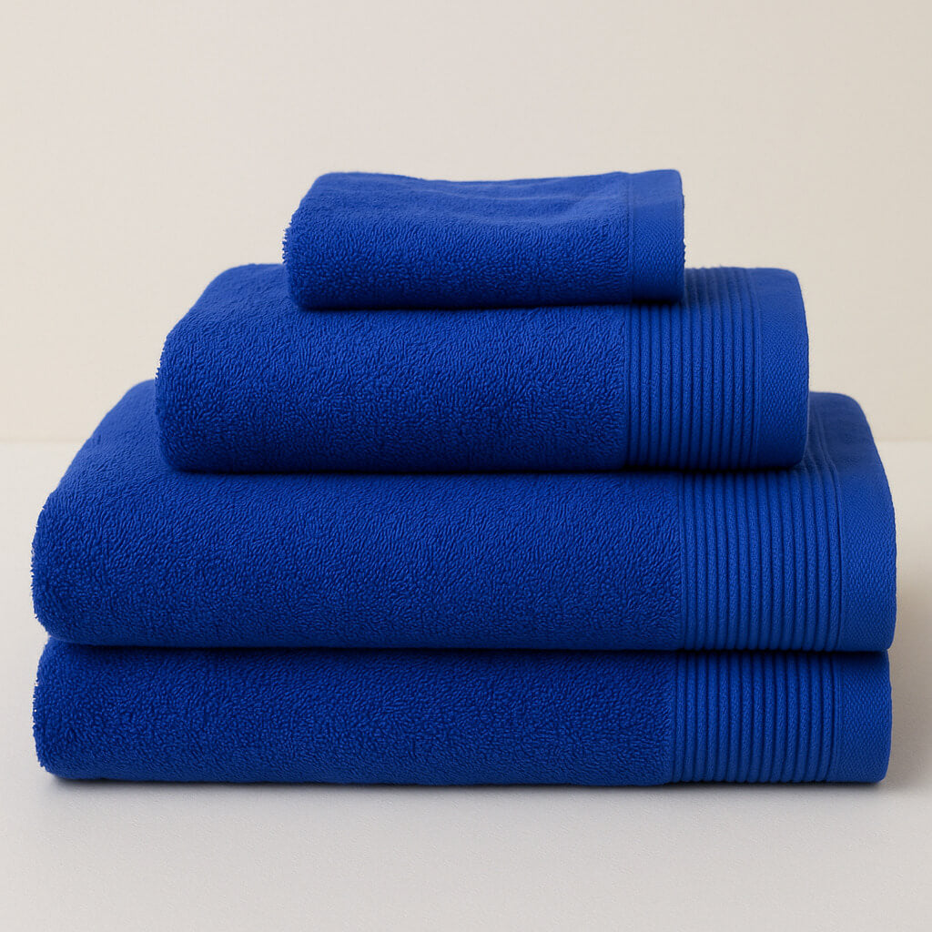 Toalla 100% Algodón Básica Azul Marino, 450 g/m², Suave y Absorbente