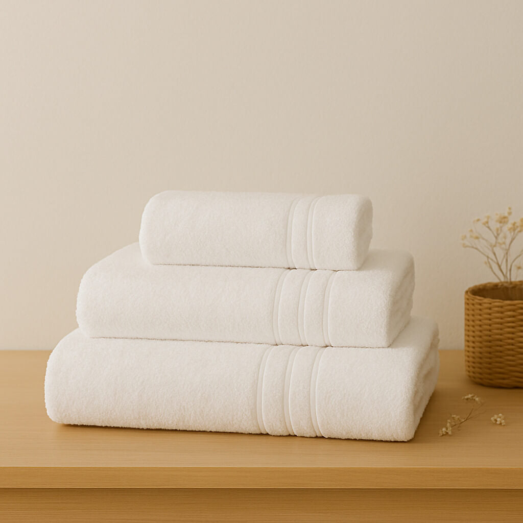 100% Egyptian cotton towel, 700g/m2, white. Extra soft and highly absorbent.