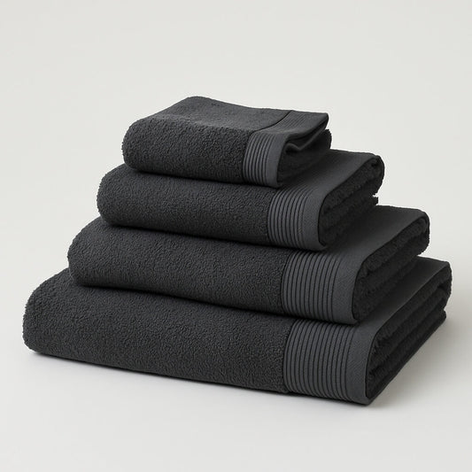 Toalla 100% Algodón Básica Gris Oscuro, 450 g/m², Suave y Absorbente