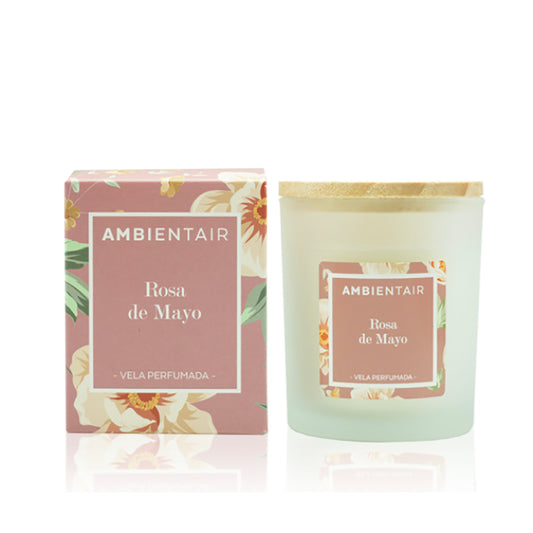 Vela aromática. 30 h. Rosa de Mayo. - Oma Home