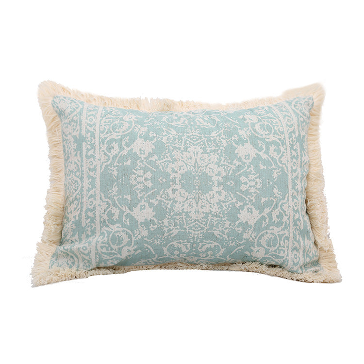 Funda de cojín puntilla, verde agua. Medida 30cm x 50cm - Oma Home