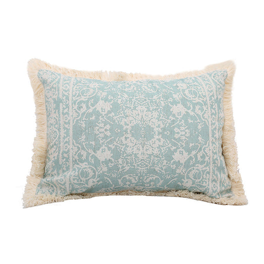 Funda de cojín puntilla, verde agua. Medida 30cm x 50cm - Oma Home