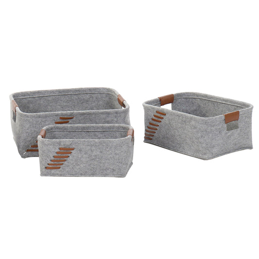 Cesta de fieltro. Gris claro. - Oma Home