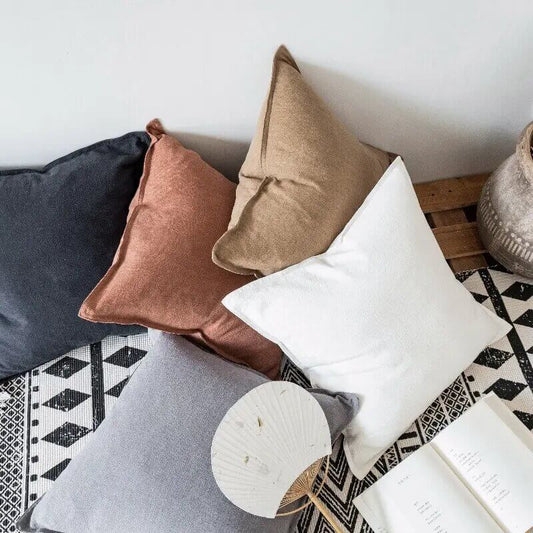 Funda de cojín de Lino y Algodón natural Beige: la elegancia minimalista para tu hogar.