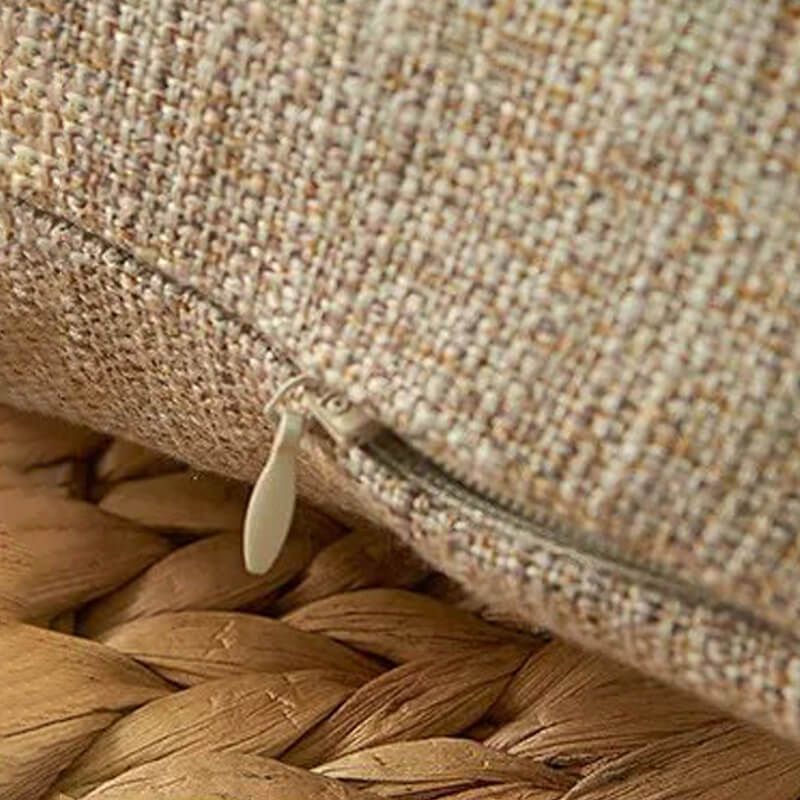Funda de cojín Beige para Sofá con Borlas para un hogar acogedor.