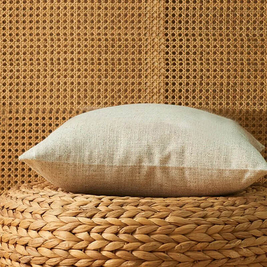 Funda de cojín Sofá liso blanco roto natural para un hogar acogedor.