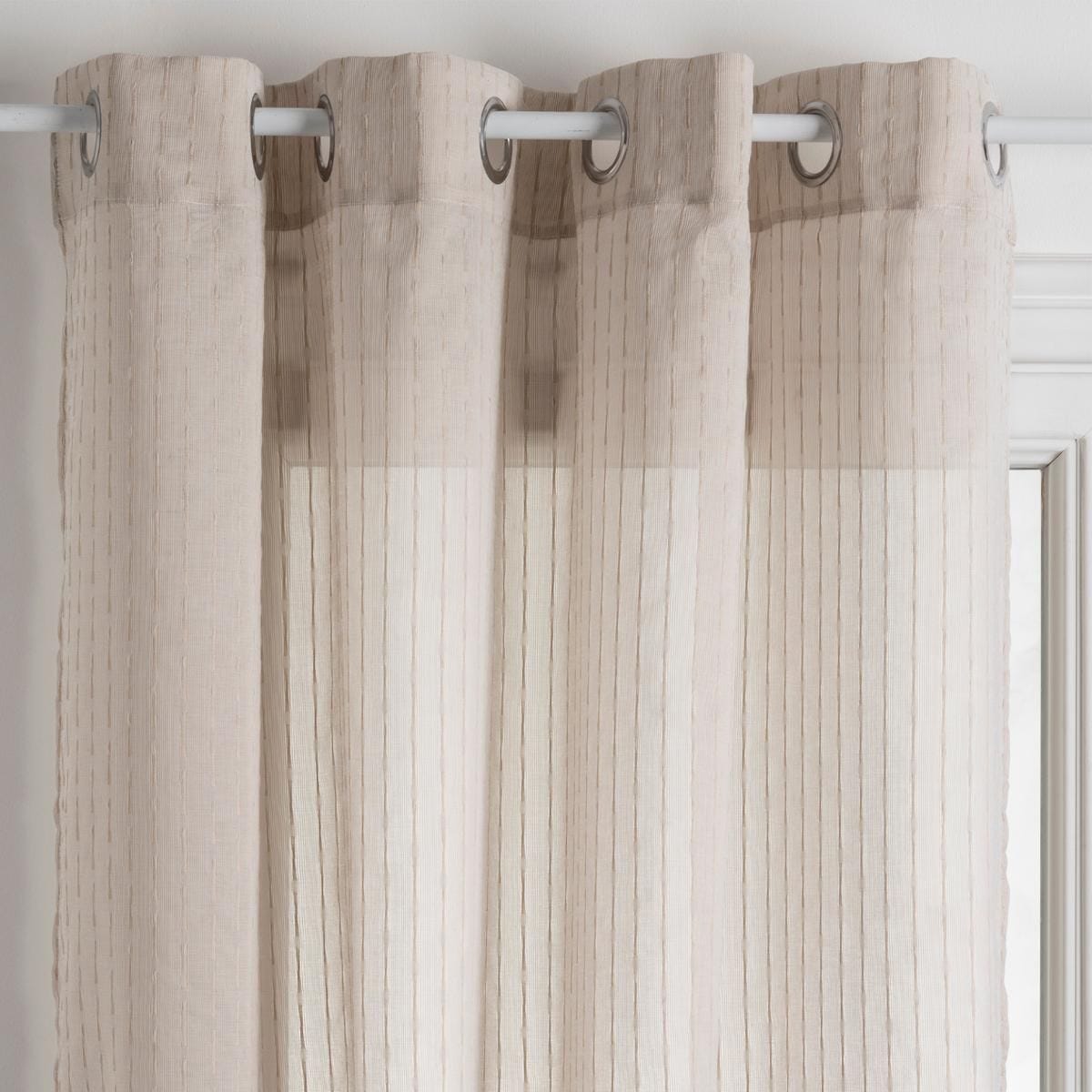 Cortina con rayas. Color Piedra. 140cm x 260cm. - Oma Home
