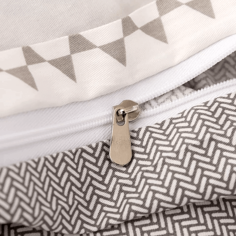 Ethnic duvet cover with figures and reversible print, 100% Cotton