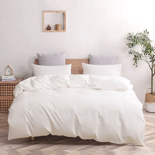 Funda nórdica 100% algodón percal, 300 hilos. Color blanco. - Oma Home