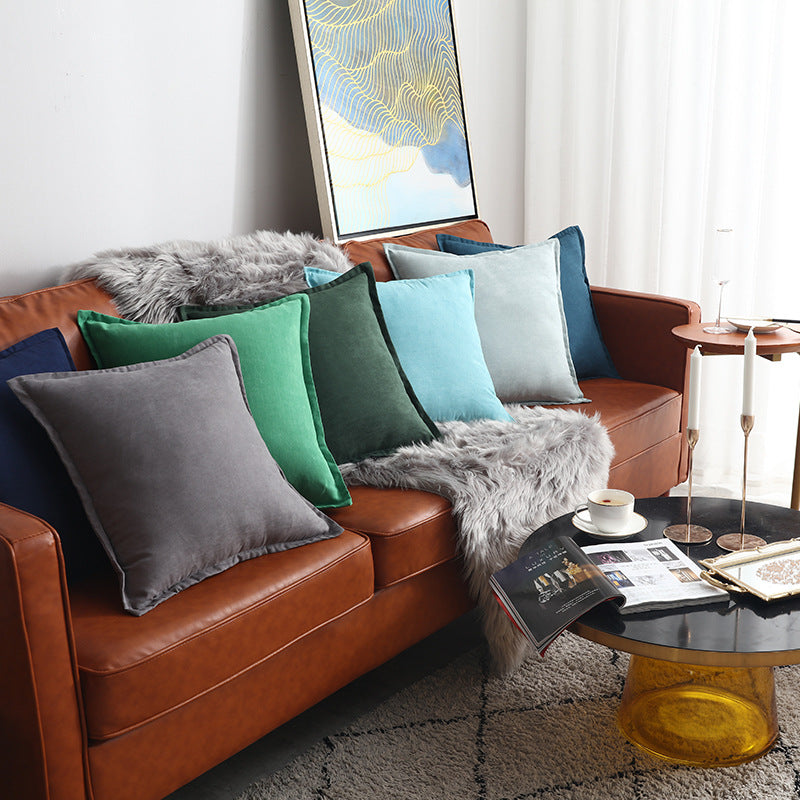 Funda de Cojín Liso. Color Gris Oscuro. - Oma Home