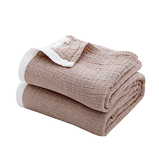 Colcha algodón color marrón. - Oma Home