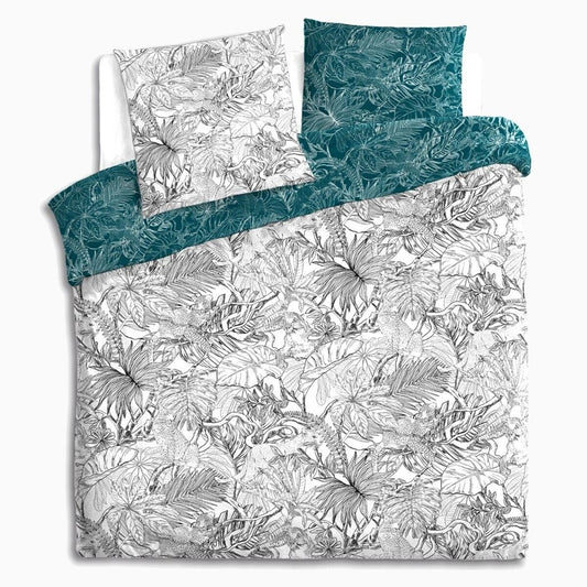 Reversible duvet cover with Selva print.