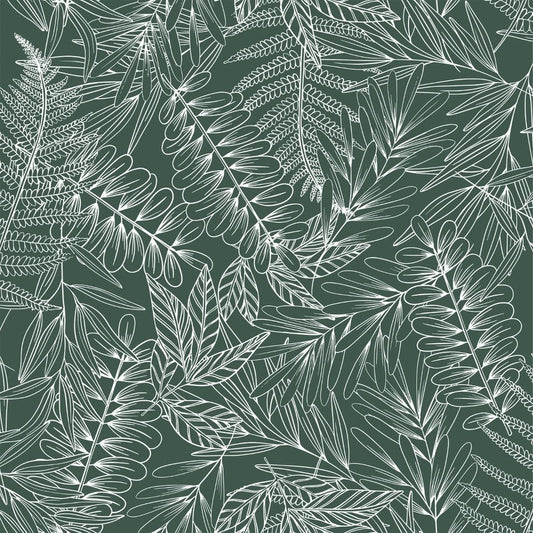 Reversible duvet cover with Tropical Leaves print.