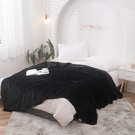 Soft fleece blanket. black colour.