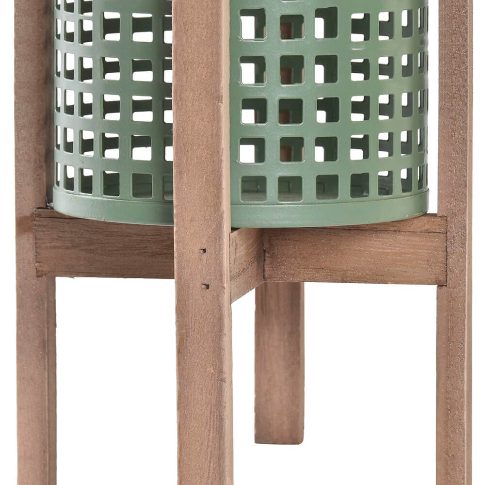 Wood and Metal Planter. Natural Elegance for Interiors and Exteriors. Strong, Durable and Easy to Clean