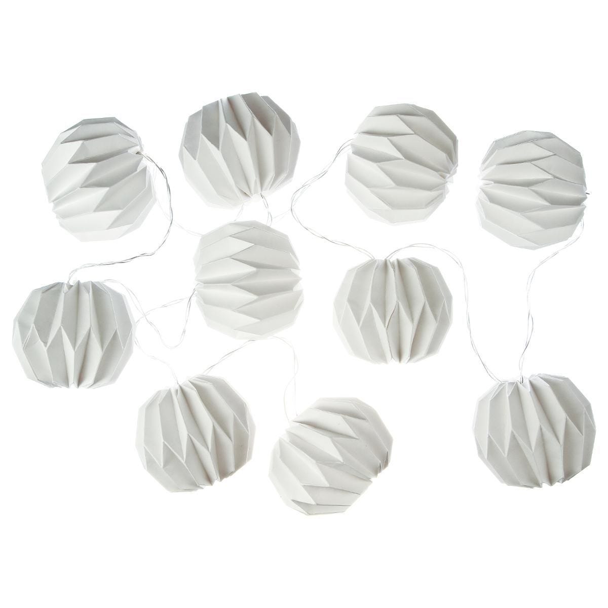 Guirnalda con 10 bolas blancas. 150cm - Oma Home